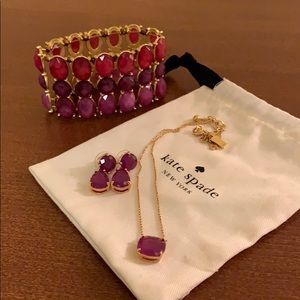 Earrings, necklace, and bracelet set